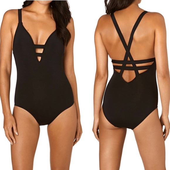 Seafolly Other - Seafolly Active Deep-v Plunge One Piece Swimsuit